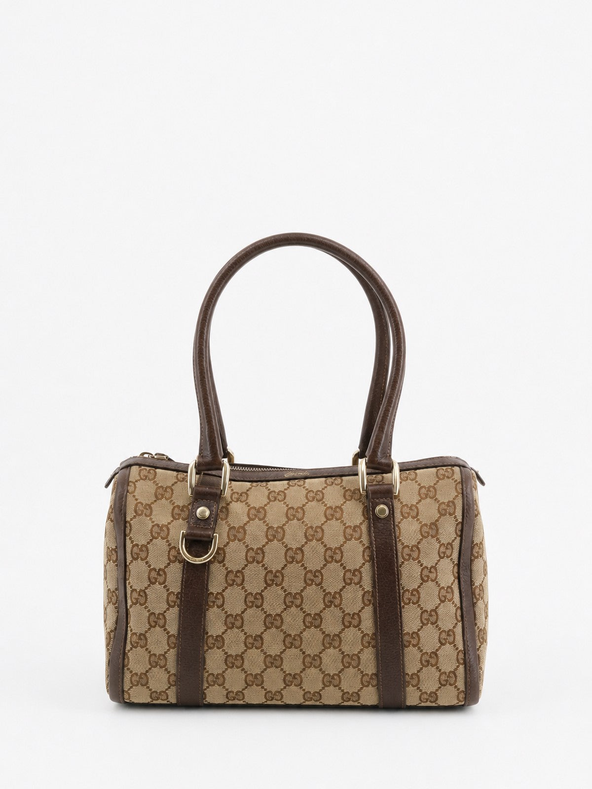 Gucci Abbey D-Ring Boston Brown Canvas
