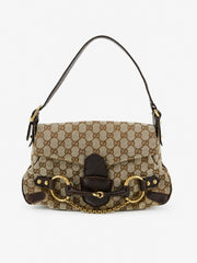 Gucci Horsebit Chain Brown Canvas