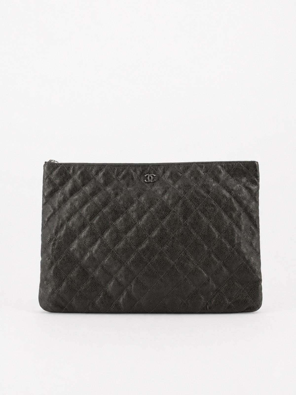Chanel Pouch Green Leather