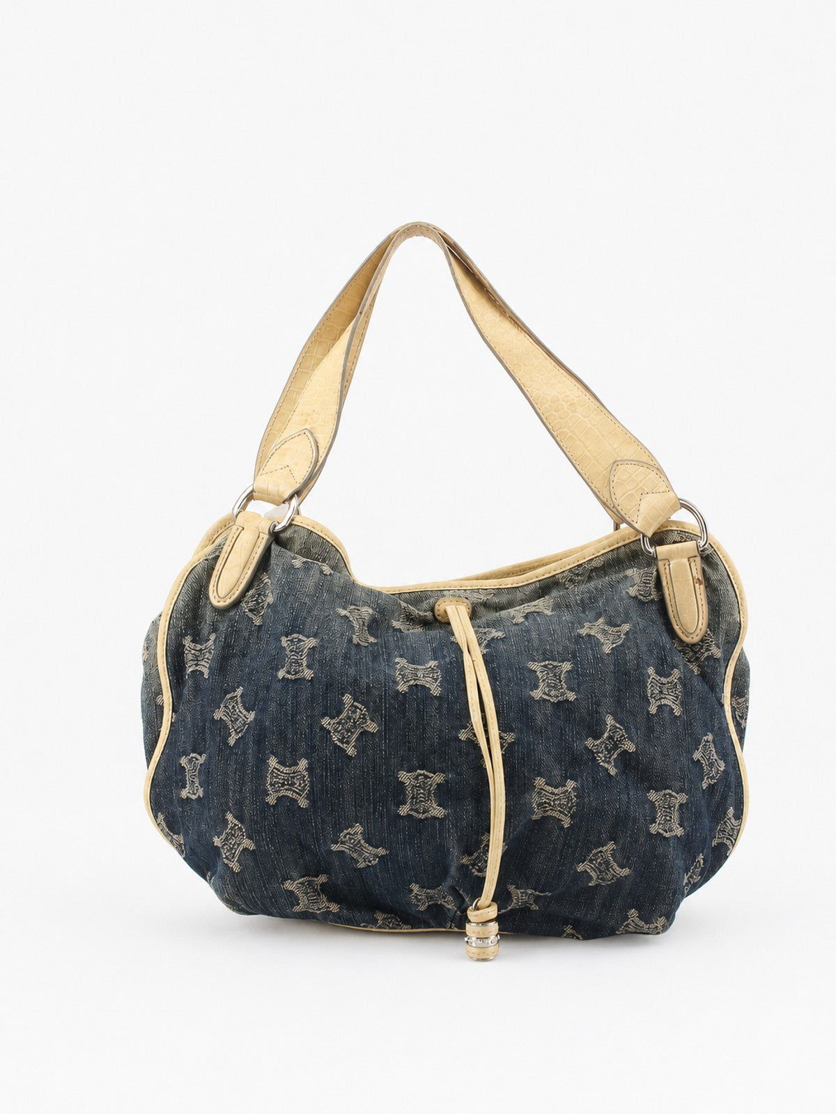 Celine Shoulder Bag Blue Denim