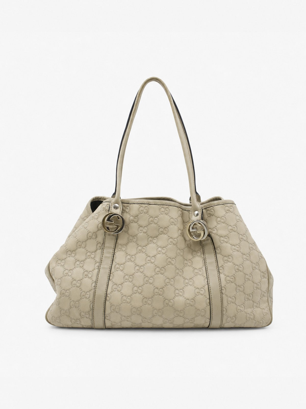 Gucci Shoulder Bag Beige Leather