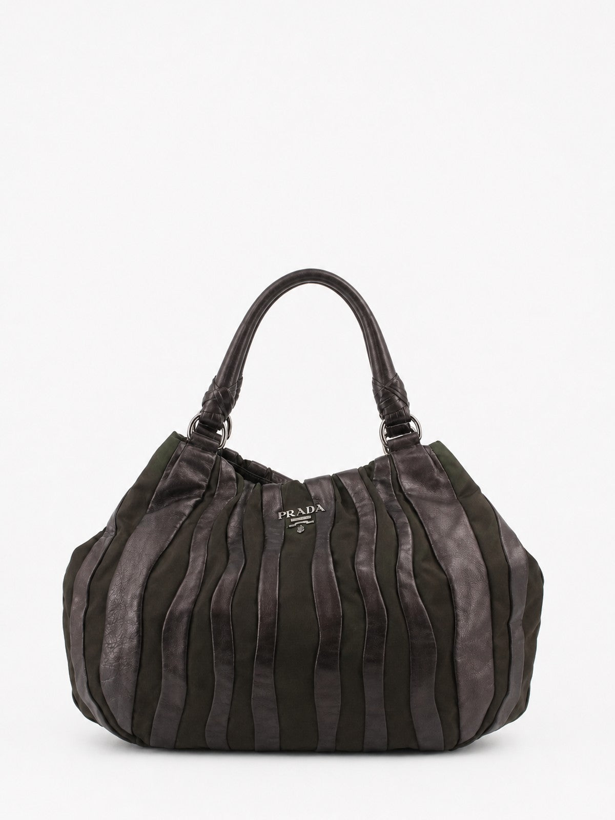 Prada Hand Bag Green Soft nylon