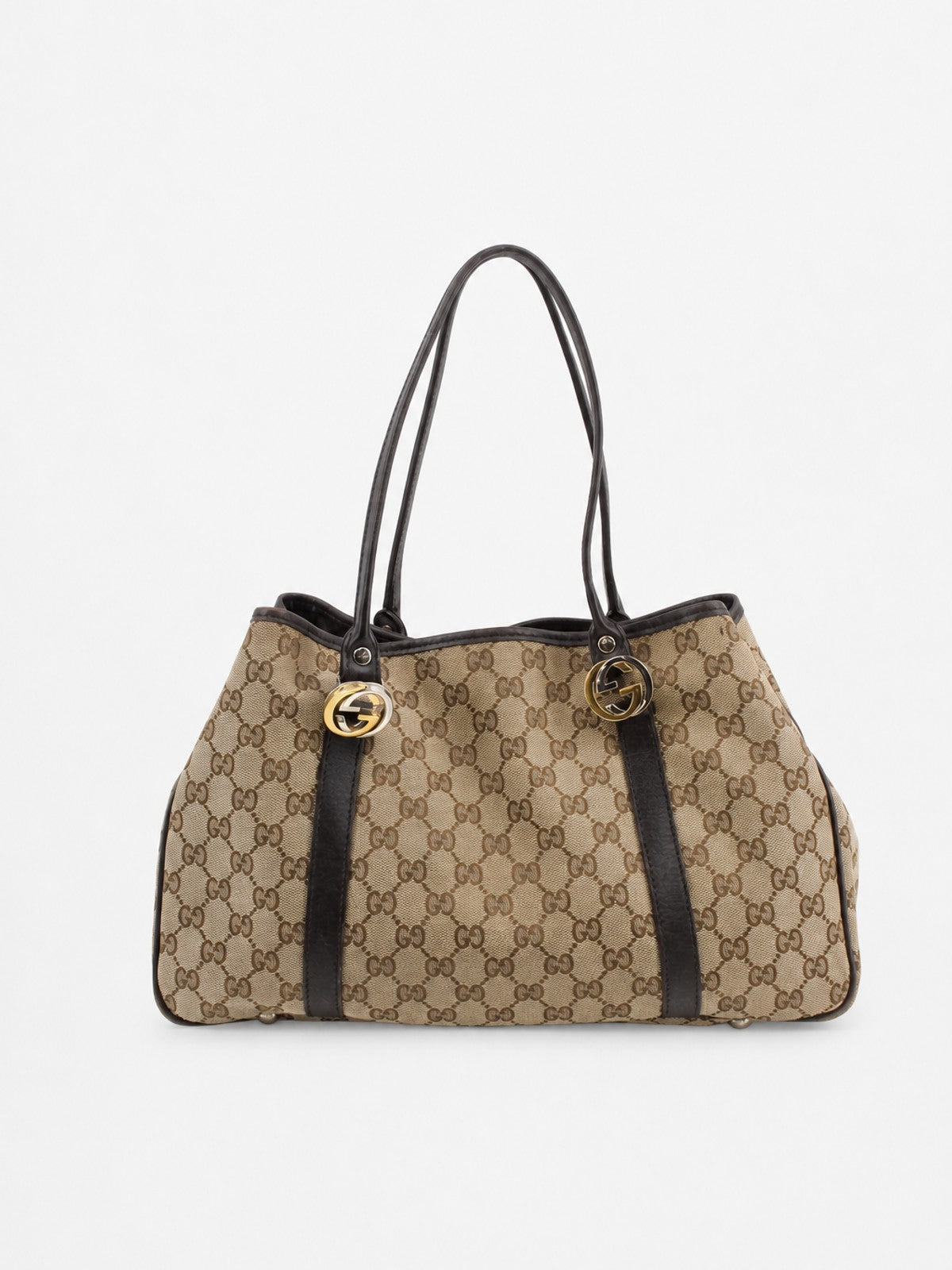 Gucci Shoulder Bag Brown Canvas
