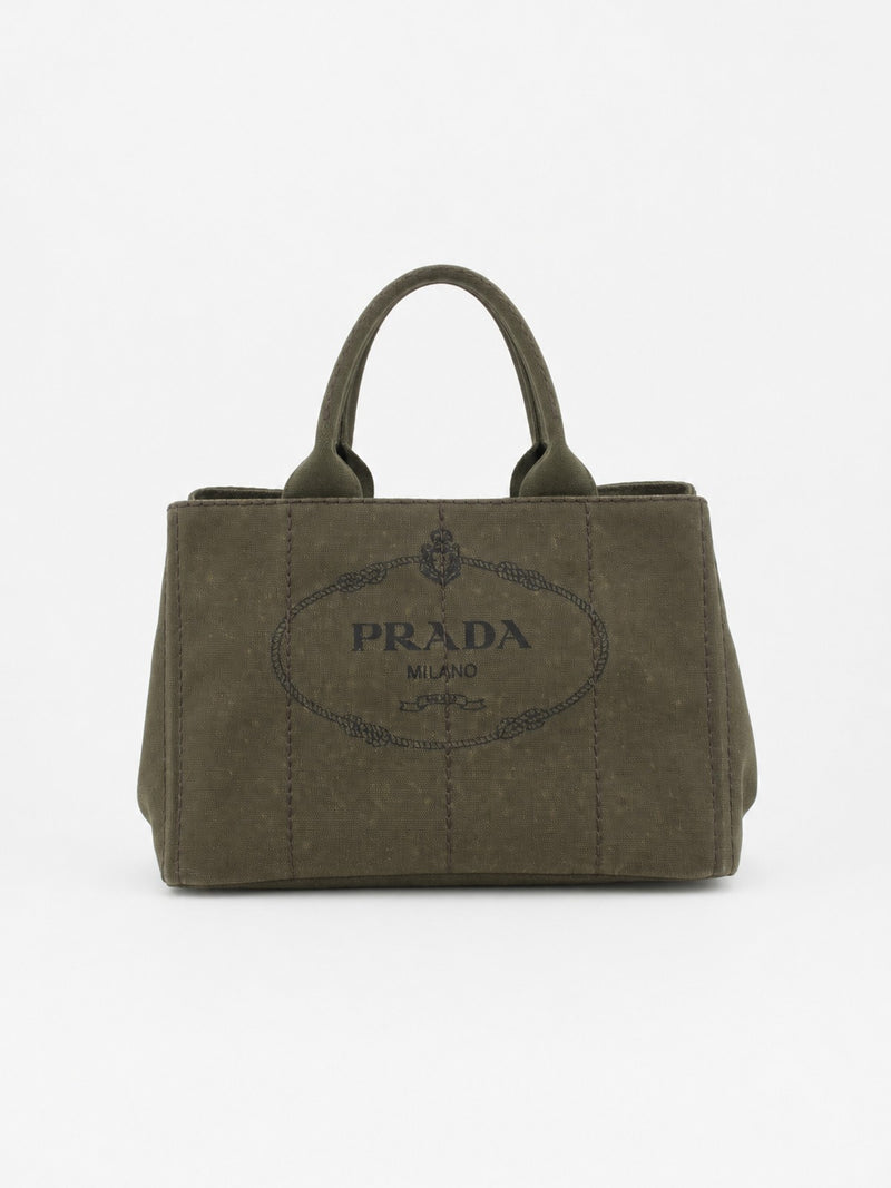 Prada Medium Canapa Green Canvas