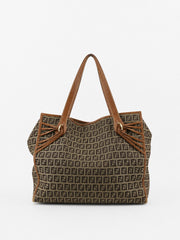 Fendi Shoulder Bag Brown Canvas