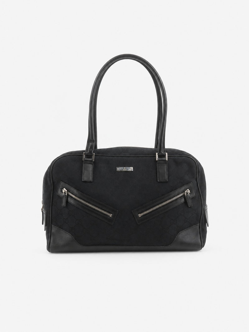 Gucci Shoulder Bag Black Canvas