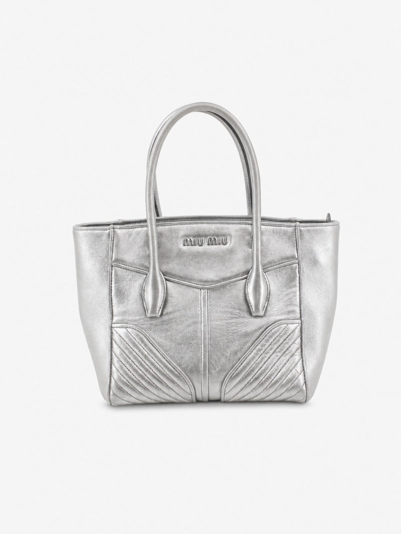 Miu Miu Hand Bag Silver Leather