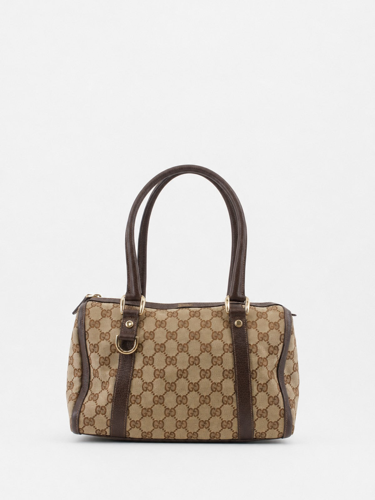 Gucci Abbey D-Ring Boston Brown Canvas