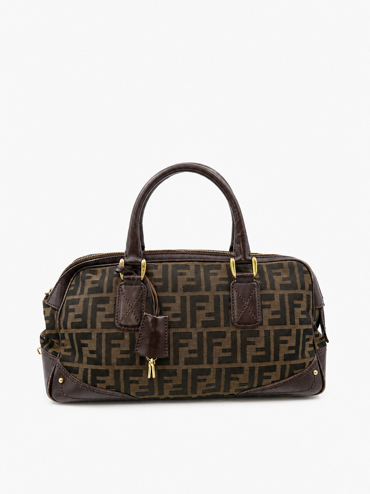 Fendi Hand Bag Brown Canvas