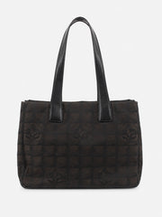 Chanel Small New Travel Line Tote Brown Stiff nylon