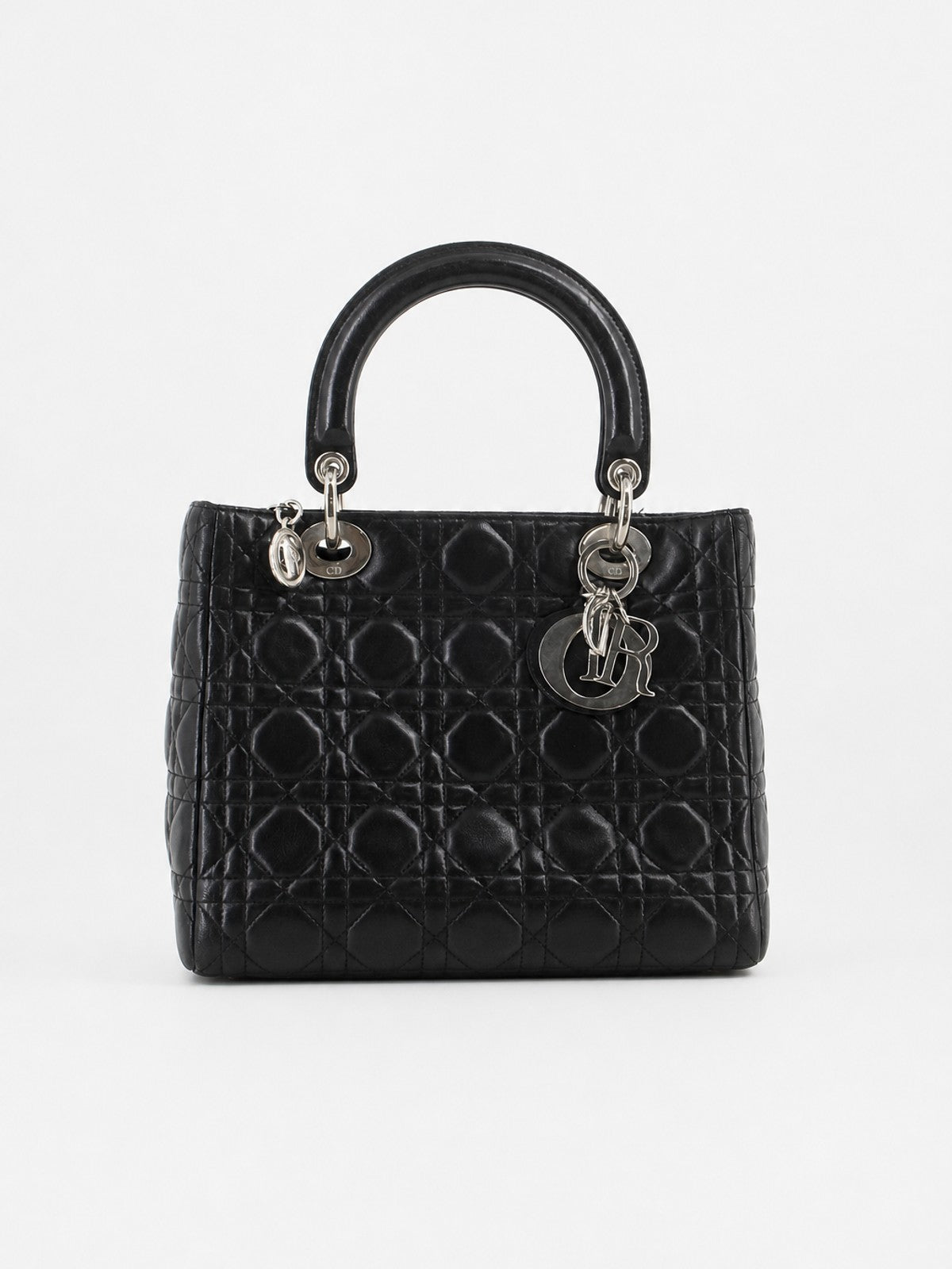 Christian Dior Medium Lady Dior Black Leather