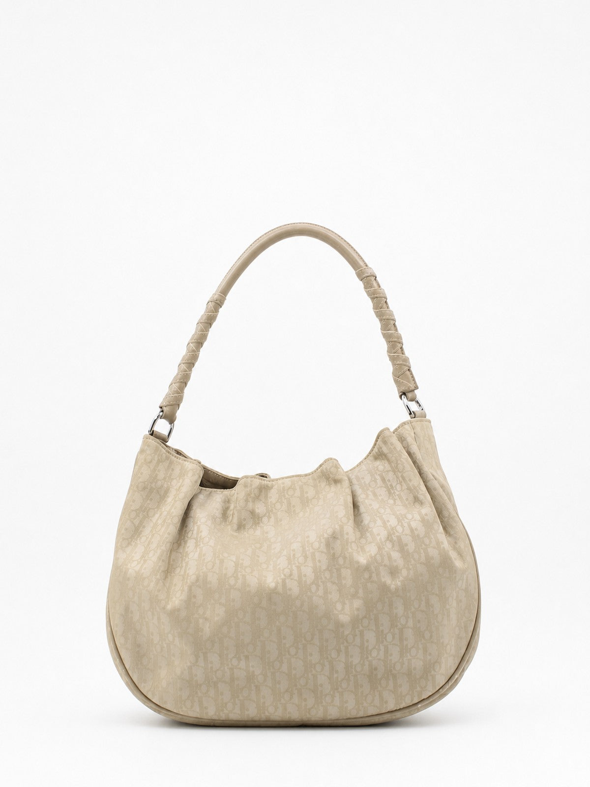 Christian Dior Shoulder Bag Beige Canvas