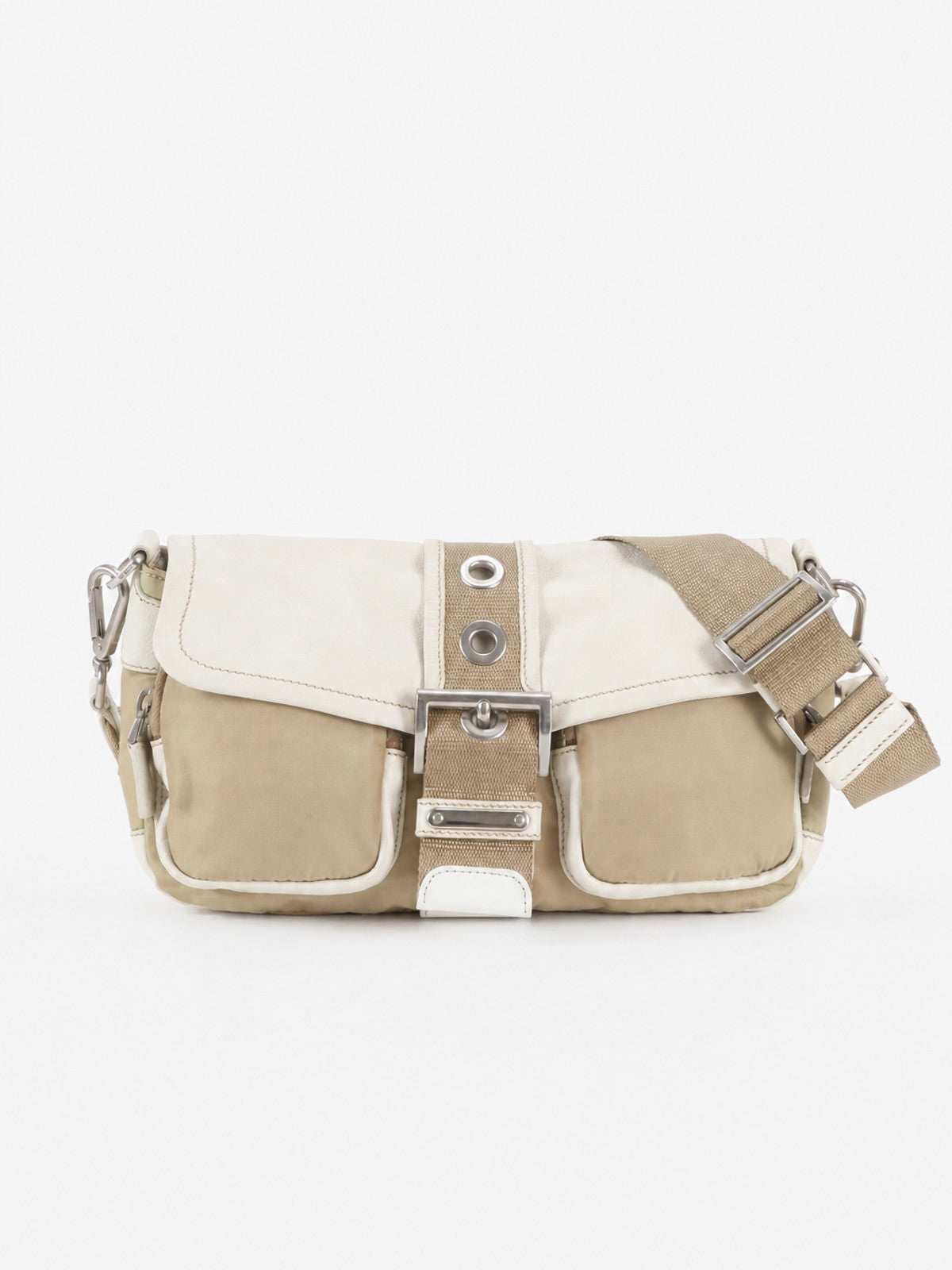 Prada Shoulder Bag Beige Soft nylon